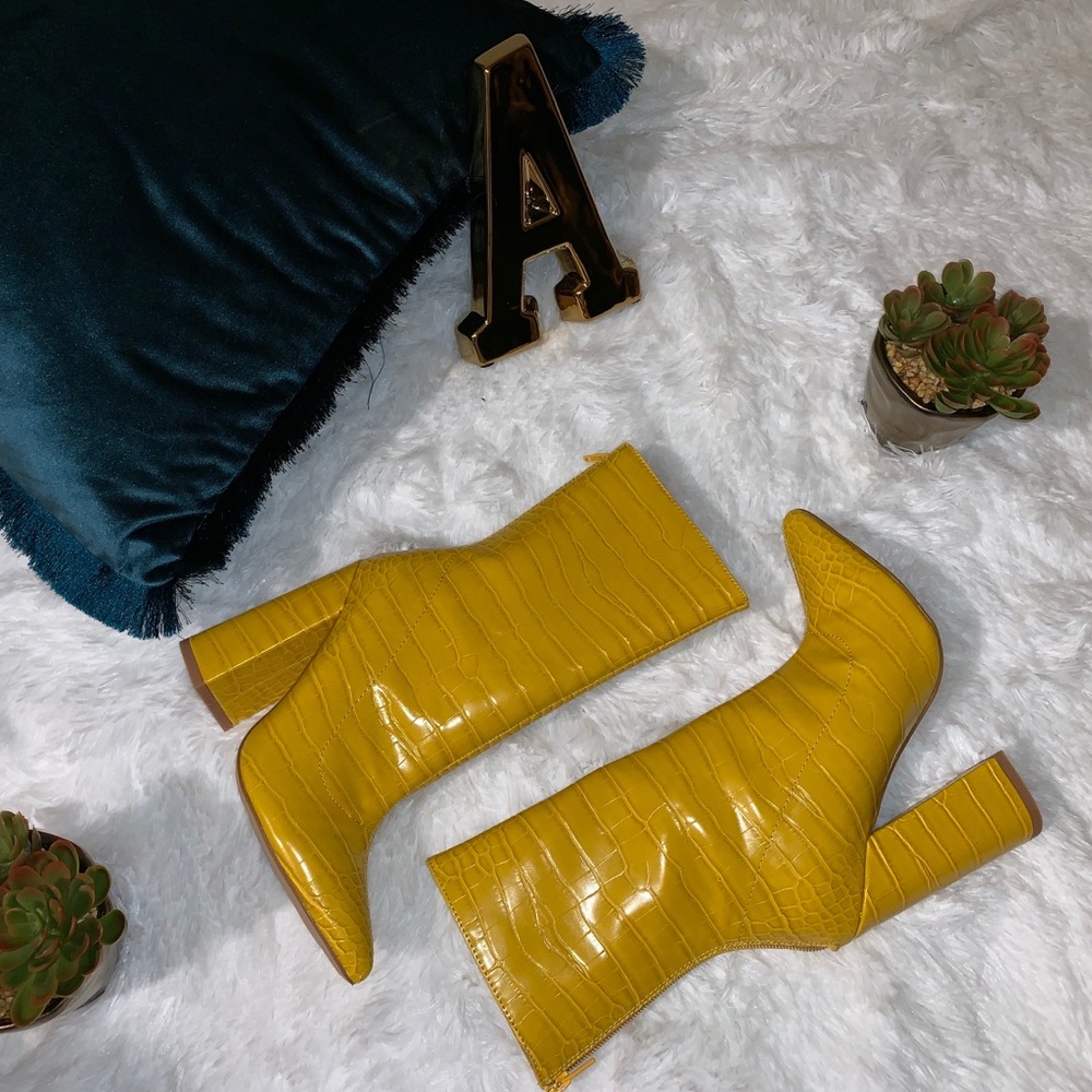 Yellow booties